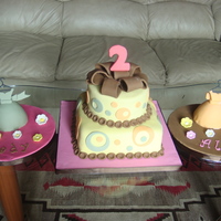 Twins Birthday These were for a 2 year old twins birthday party. This was my first time making cakes for someone other than my family.