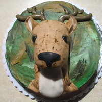 Mule Deer My version of the deer cake i've seen a few times on here. Deep chocolate cake with camo classic buttercream. Deer is made from RKT...