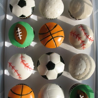 Sports Ball Cupcakes i got the idea for these off of cake central! There are quite a few ideas of these on here. I was asked to make balls for a little boy who...