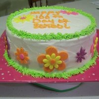 100Th Day Of School buttercream frosting with fondant flowers