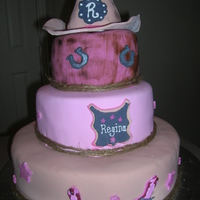 Cowgirl 50Th 50th Birthday cowgirl cake. All fondant ~ hat RKT