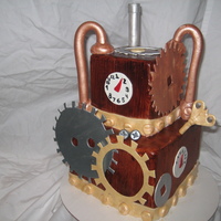 Friend's Bday Cake Steampunk style cake. Choc/choc, painted fondant and gumpaste deco. TFL :)