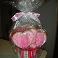 Cookie Bouquet Valentine's heart cookie bouquet.