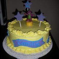 Barney Birthday Buttercream with fondant accents