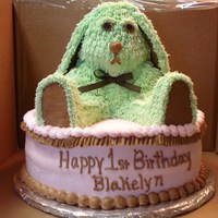 Bunny Cake I made this a friends first birthday. I used the 3D Winnie the Pooh pan and made alterations. The bottom is chocolate cake and the bunny is...