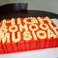 High School Musical cake covered in fondat - individual bulbs and sockets