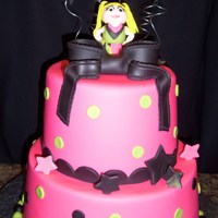 Polka Dot Cheer Cake polka dot, cheerleader bday cake 7, 10 inches