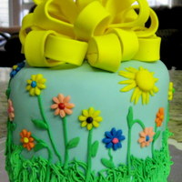 Mom's Spring Birthday Cake (3) 6 inch chocolate fudge layers with black walnut buttercream.