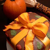 Fall Present Cake This was one of my Wilton Class #3 cakes. My instructor Lisa was great!