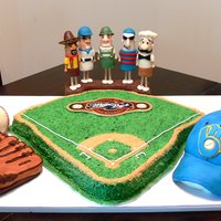 Brewer's Cake With Racing Sausages I made this cake for a big tailgate. I used cake recipes by macsmom and others from the gourmet flavors thread. They were all alcohol...