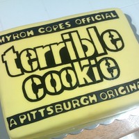 Terrible Cookie For those of you Steeler fans its a take on "The terrible Towel" The guys name was cookie. It also had a steeler emblem at the...