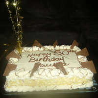 Birthday Cake Very simple but affective cake again... Just chocolate cake with a strawberry conserve and cream... flaked almonds around the edge and i...