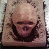 Halloween Skull And Tombstone Cake 