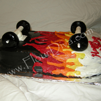 Flame Skateboard Cake 