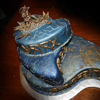 50Th Bday For my Dads 50th Birthday, my mom and I decided to make him a 3 tiered art nouveau inspired cake. It was Devils food chocolate cake with...