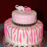 Baby Charley Baby shower cake for my best friend. Cake made to match plates and napkins.