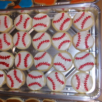 Baseballs This was my first attempt at real decorated cookies.