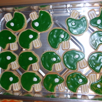 Football Helmets Green and White- for the Jets. This was my first attempt at real decorated cookies.