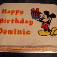 Mickey Birthday Cake This was the cake I made for our son's 2nd birthday. The letters were done in fondant with the Wilton Letter Molds, and Mickey was a...