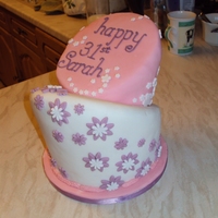 First Topsy Turvy Cake Vanilla sponge with vanilla buttercream filling and fondant covering.