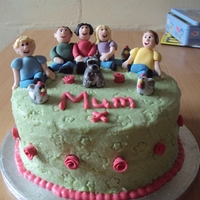 Mum's 50Th My brothers, my parents and I with our schnauzer and a few chickens! Lemon sponge with lemon curd and buttercream centre and covering. My...