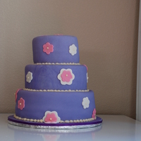 Simply Girly Covered in fondant, with fondant flowers