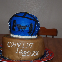Christ Is Born Made with the mini sport ball pan, on 10" round. Not an original idea, I saw it on here and stole it :)