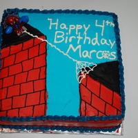 Spiderman 13x13 square, all buttercream icing