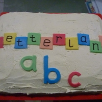 Letterland Cake I made this for a Letterland party my daughter was having at school. Buttercream icing, fondant letters.