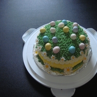 Easter Basket Another easter basket cake. Buttercream basketweave and grass, fondant daisies, malted milk eggs.