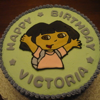 Dora The Explorer This was a cake for my niece's third birthday. She love Dora right now. Buttercream icing with fondant accents and royal icing Dora.