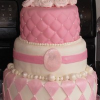 Sweet 16 In Pink Pink sweet 16 cake covered and decorated in Fondant ..dusted in pearl and silver shimmer