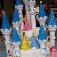 Cinderellas Castle Cinderella's castle for my daughter's 3rd birthday. Buttercream 6' and 10' rounds with fondant flowers and buttercream...