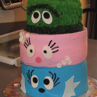 Yo Gabba Gabba Birthday Cake A Yo Gabba Gabba cake for my daughter's 3rd birthday. Iced in Buttercream with fondant accents.