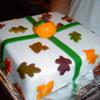 First Fondant Cake - Fall For Wilton's Course 3, second class, our teacher let us be flexible. This was for my in-laws, in from Houston where they never get to...
