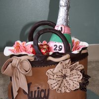 Juicy Couture Handbag With A Chocolate Bottle Of Champagne Was made by myself for my own birthday -)