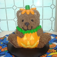 Pumpkin Bear display cake for our case. Have gotten several orders already for little girl parties!