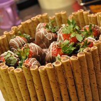 My Sil Birthday Cake I Made Strawberry cake with ganache filling and chocolate hazelnut cookies and dipped strawberries.