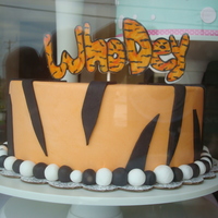Who Dey Cake Fondant Covered dummy cake made for the true Cincinnati Bengals fan with handmade/hand painted who dey topper.