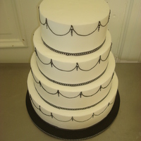 Black And White Drop Dots this was a dummy cake done for a display. Iced in BC decor in royal.