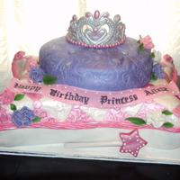 Pillow Cake This is my first pillow cake, made for my little niece. Cake was covered in fondant, tiara was made of gumpaste.