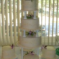 25Th Wedding Anniversary This is my 1st wedding style cake. The icing is buttercream with buttercream scroll work on the sides. The cake is a white cake with...