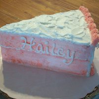 Birthday Slice Pink birthday cake slice. This slice is actually a full size cake.