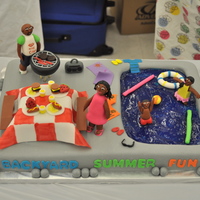 The Backyard Summer Fun Cake I was a contestant in a Wilton's cake challenge and won 2 place. All fondant pieces. TFL!