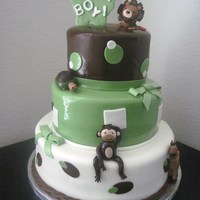 The Cocoa Tails Baby Shower Cake this cake was designed to match cocoa tails baby bedding. TFL