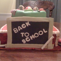 Back To School Pool Party Back to school pool party cake for my niece. Yellow cake iced in buttercream and covered in fondant. Al decorations are fondant as well....