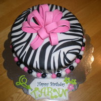 Zebra Print Cake Chocolate cake with vanilla buttercream.
