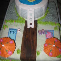 Double Fun Summer Pool Party Double fun end of summer pool party. I had so much fun doing this cake for my friends kids. It for a boy and a girl so I tried to combine...