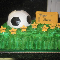 Soccer Ball Cake Way to go! My friends son finished his first season of soccer... and what a way to celebrate... cake. This was my first time making little...