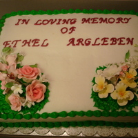 Funeral Cake Never heard of a funeral cake till I was asked to do this one. It was for my father in law's wive's aunt who passed away. She...